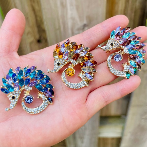 Hedgehog Brooch Hedgehog Pin Rhinestone Hedgehog Pin Hedgehog Pendant - Picture 8 of 9